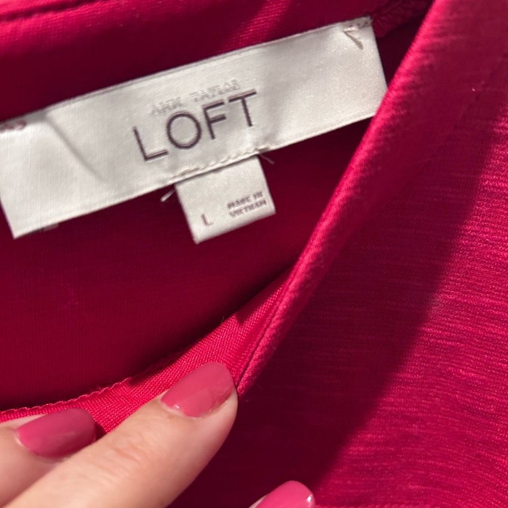 LOFT Red Sleeveless Sheath Mini Dress - Picture 5 of 6